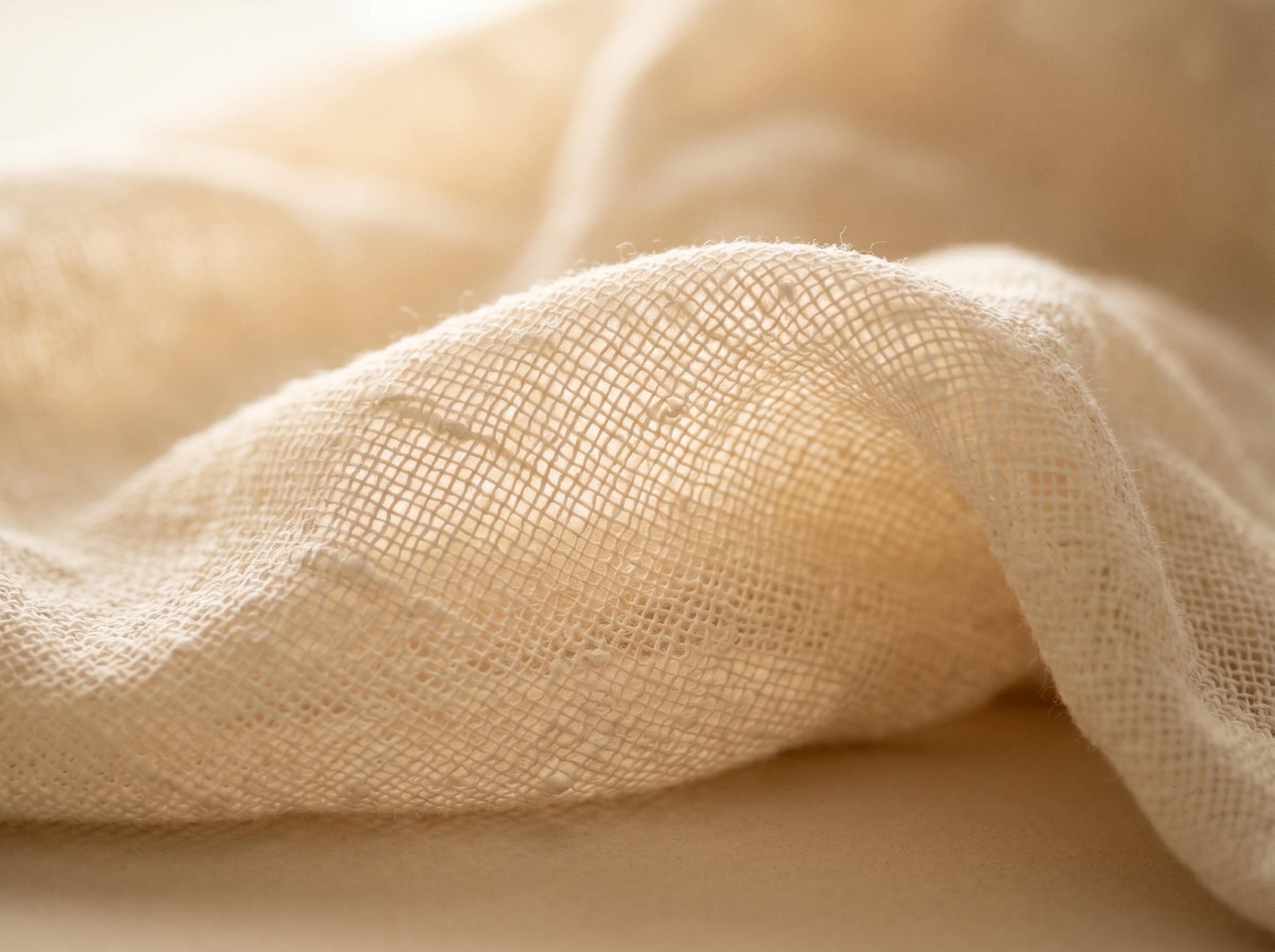 Loosely woven organic cotton muslin, softly draped.